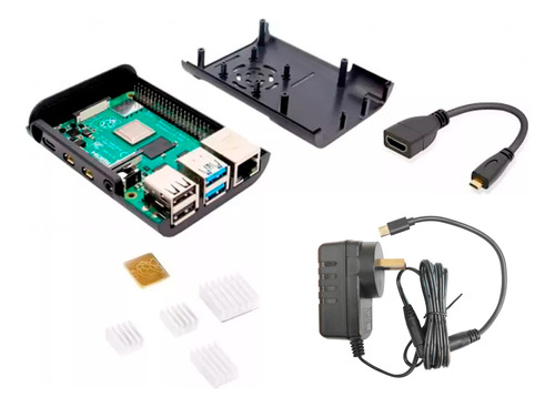 Raspberry Pi 4 8gb Element14 + Fuente + Gabinete + Disipador