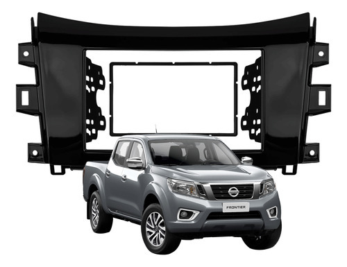 Marco Adaptador Doble Din Nissan Frontier Negro Brillante