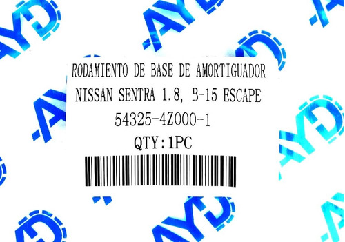 Rodamiento Base Amortiguador Escape Nissan Sentra B15 02-12 Foto 2