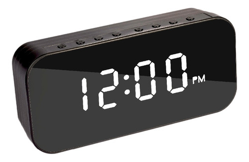 Reloj Despertador Y Parlante Bluetooth Alarma Micro Sd Radio Color Negro