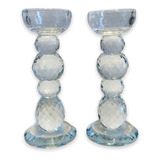 Setx2 Candelabros Portavelas Adorno Vidrio (15x5cm) - Shabat