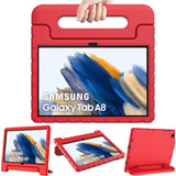 Funda Agarradera Uso Rudo Para Galaxy Tab A8 10.5 X200 Rojo