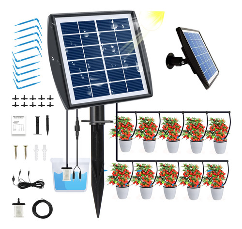 Sistema De Riego Automatico Solar Por Goteo Bateria 2200mah