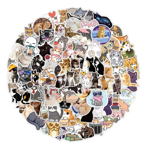 100pcs Gatos Pegatinas Para Carros Calcomanías Moto Stickers