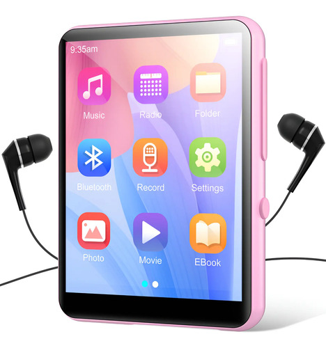 64gb Reproductor De Música Mp3 Mp4 Rosa Bluetooth Audífonos | Meses sin interés