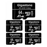 Tarjeta Micro Sd 64gb Gigastone 5-pack, Video 4k Uhd, A1