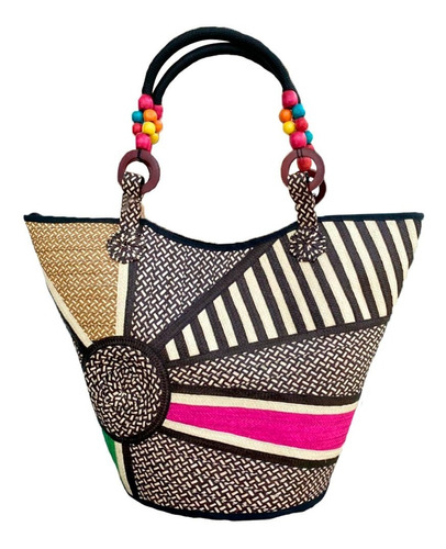 Bolso Artesanal Caña Flecha Exclusivo Colores Cartera