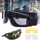 Gafas Tácticas Militares De Airsoft Con 3 Lentes