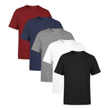 Pack X 5 Remera Basica Hombre Manga Corta Lisa 100% Algodon