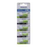 Tira De Pilas Recargables 5 Unid Philco Aa 2700mah 1.2v 