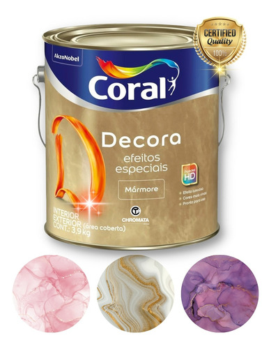 Efeito Mármore Coral Decora 2,1l - Cores Claras E Médias