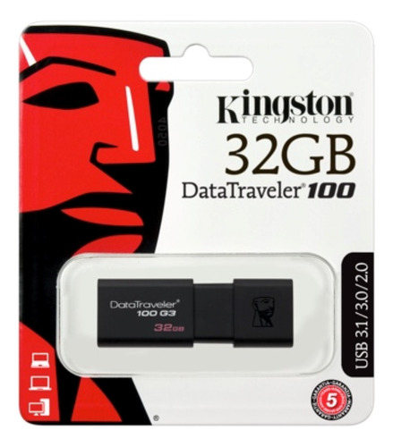 Pack 5 Unid.  Pendrive Kingston  Dt100 G3 32gb 3.0