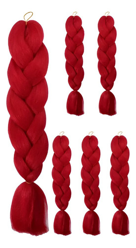 Extensiones De Pelo Sintético Para Trenzas Africanas Rojo