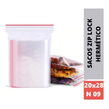 100 Saco Saquinho Ziplock Hermético N9 20x28 Abre/fecha