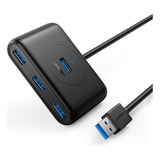 Hub Ugreen Usb 3.0 4 Em 1 Comp. Do Cabo 1 Metro Preto