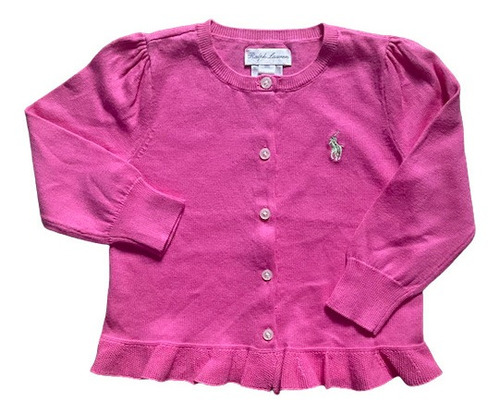 Blusa Tricô Peplum Infantil Rosa Ralph Lauren