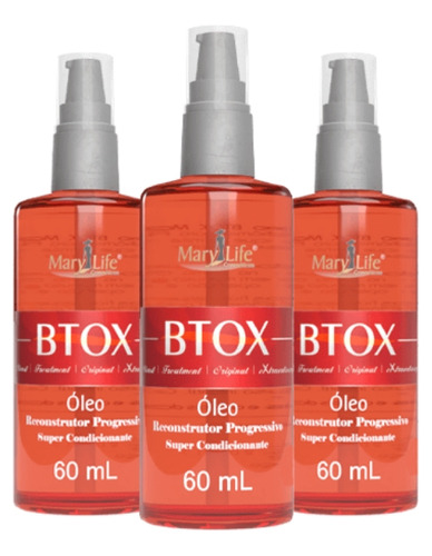 Kit 3und Reparador De Pontas Btox 60ml Marylife 