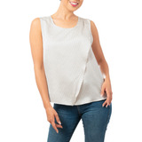 Blusa Dama Cruzada Sin Manga Casual Elegante Para Mujer