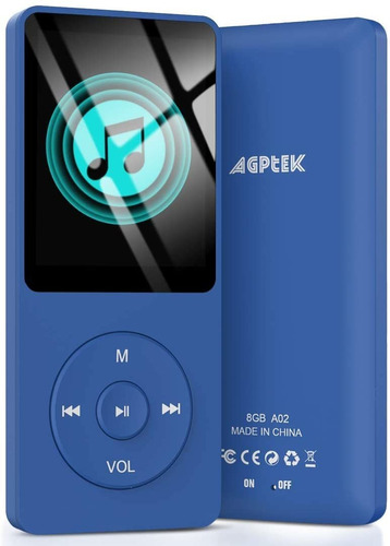 Reproductor Mp3 Agptek A02, 8gb 70 Horas De Reproducción