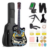 Guitarra Acústica Clasica 38 Inch Con Funda Y Accesorios