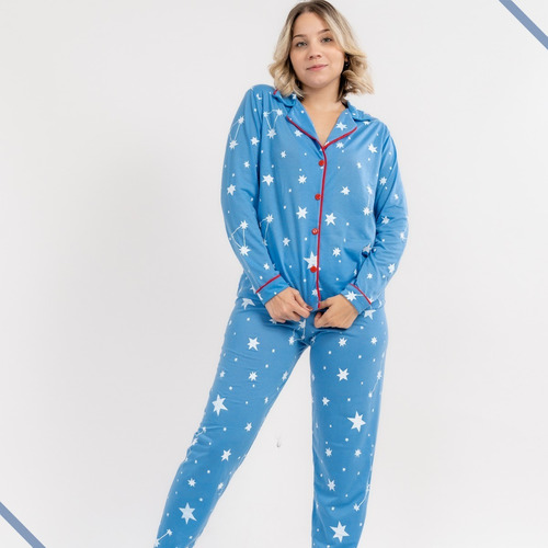 Pijama Feminino Americano Longo Inverno Amamentação Malha