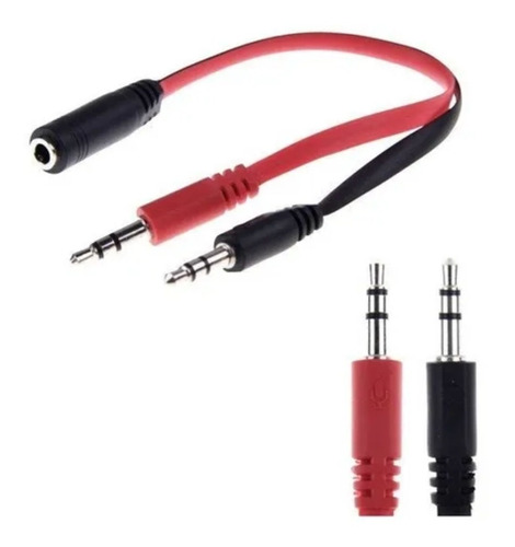 Cable Adaptador Mini Plug Aux 3.5 A Microfono Auricular Pc