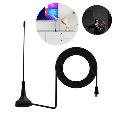 Mini Antena Digital Para Tv Hd De Interior Con Cable Coaxial Negro Slim Company | MercadoLibre