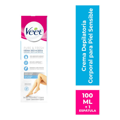 Veet Crema Depilatoria Pure & Fresh piel sensible 100ml | MercadoLibre