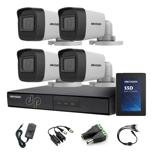Kit Seguridad Hikvision Dvr 4ch + 1tb + 4 Camaras Full 1080p