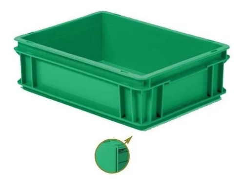 Cajon  Plastico Contenedor Apilable 40x30x12 Me Verde