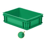Cajon  Plastico Contenedor Apilable 40x30x12 Me Verde