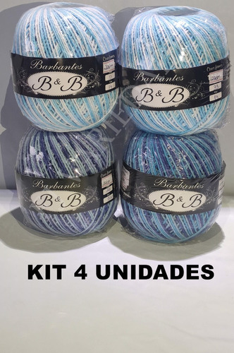 Kit 4 Un Novelo 220gr/226mts Mesclado B&b Tipo Barroco 