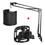 Soporte Para Micrófono Brazo + Filtro Antipop + Shockmount P