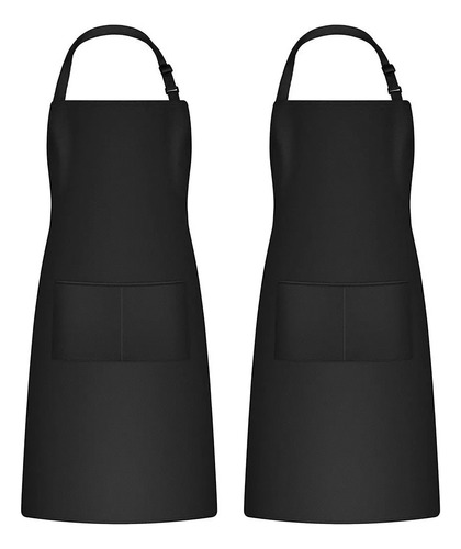 2 Pack Mandil Delantal Para Chef Anti-agua Poliéster Algodón