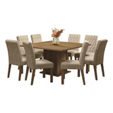 Madesa Comedor Mesa Madera 8 Sillas Leila Rust./imperial