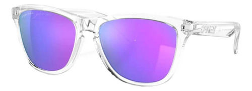 Anteojos De Sol Oakley Frogskins Standard Con Marco De O Matter Color Polished Clear, Lente Violet De Plutonite Prizm, Varilla Polished Clear De O Matter - Oo9013