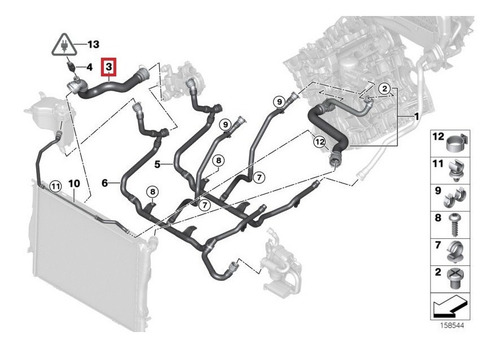 Manguera Inferior Radiador Bmw E90 318i 320i X1 Motor N46 Foto 3