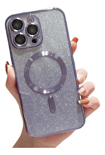 Funda Magnética Con Purpurina Para iPhone 14 13 12 11