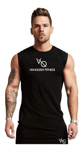 Playera Tank Top Deportiva Slim Fit Elástica Vanquish R77 Bk