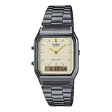 Relógio Analógico Varon Casio Aq-230gg-9a Cor Da Pulseira: Prata, Moldura, Cor De Fundo Prateada, Cor De Fundo, Branco