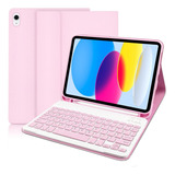 Funda Teclado Inalámbrico Para iPad 10a 10th 10.9 Rosa