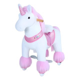 Unicornio Montable Blanco Con Rosa Chico - Ponycycle