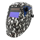 Careta Electrónica Para Soldar Automática Infra Odisea Skull Color Negro