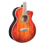 Guitarra Electroacústica Washburn Mini Jumbo Ea55g Tapa Koa