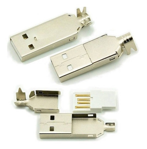 Ficha Conector Usb A Macho Cable X5 Unidades