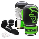 Kit Luva  Boxe Thai Pretorian First Performance Verde +bolsa