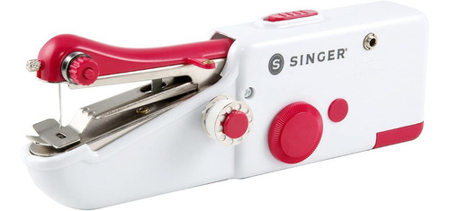 Mini Máquina De Coser  De Mano Singer Stitch Sew Quick 1663 Portable Blanca Y Rojo