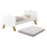 Mini Cama Angel Juvenil Branco Com Colchão Infantil Ortobom