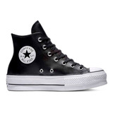 Tenis Converse Botas Cuero Ctas Lift Para Mujer-negro