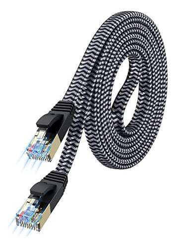 Cable Ethernet Cat 7 10ft - Alta Velocidad 10gbps - Plano Y